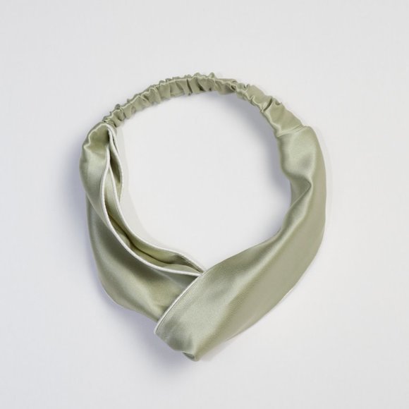 100% mulberry silk headband (green) - Picture 2 of 2